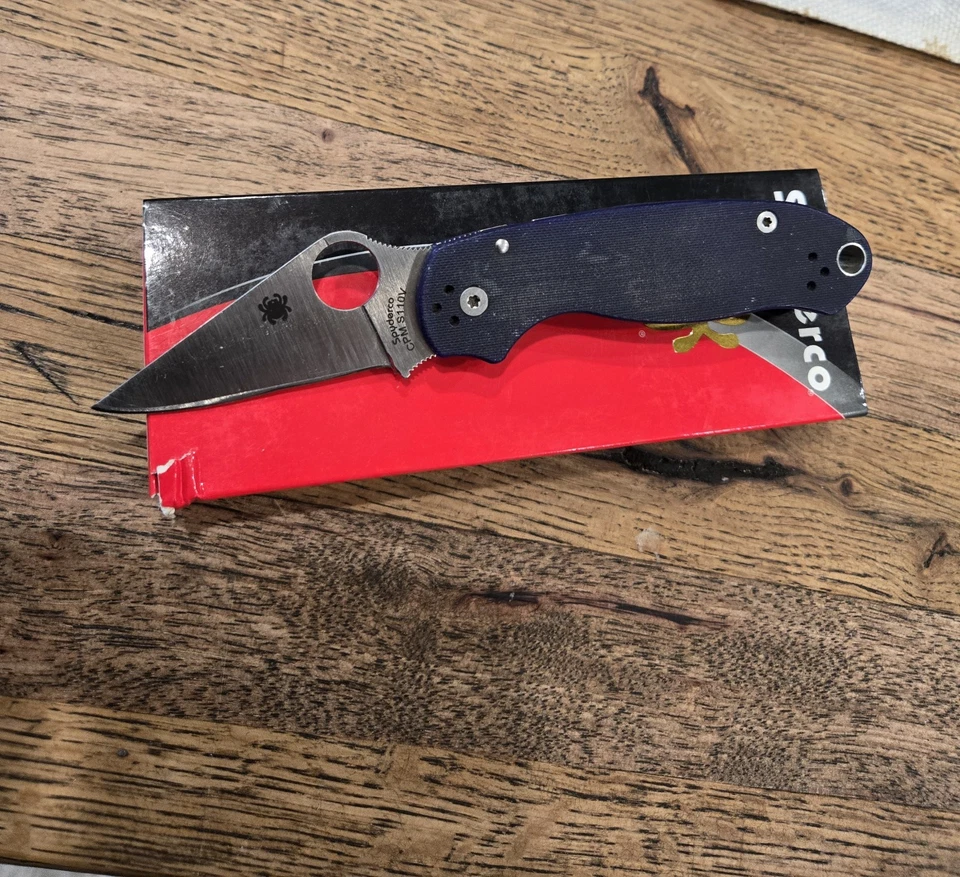 Spyderco Para 3 S110V Dark Blue C223GPDBL G10 Made In USA  - Image 4 of 4