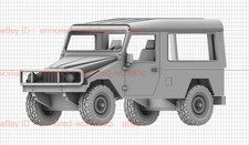 3D Printed 1/72 Portuguese Army UMM Off-road vehicle Unpainted