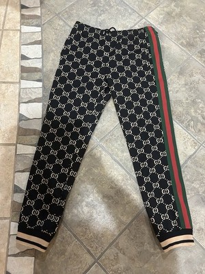 Men's Gucci Jersey Cotton GG Jog Pants Size XXL  Made In Italy NWT