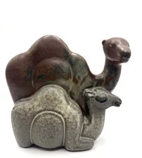 Lisa Larson Gustavsberg Dromedary Camel Couple Art Pottery Figurine Statue