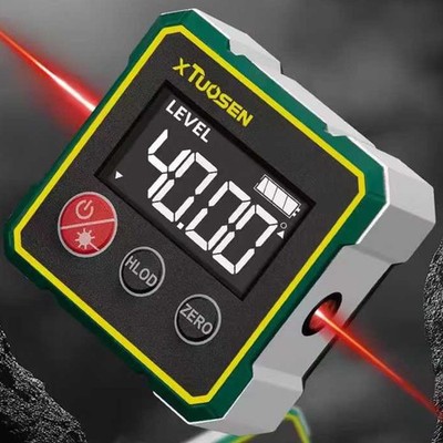 Digital Winkelmesser Wasserwaage 0°-360° Magnetisch LCD Neigungsmesser Mit Laser