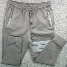 Public Record Mens Joggers Large Gray Tapered Athletic Sweatpants Zipper Pockets