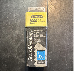 Stanley Sharpshooter TRA708T T-50 1/2in Galvanized Steel Staples 1000 (1) new