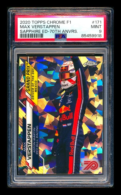 2020 Topps Chrome Sapphire F1 #171 Max Verstappen RC 70th Refractor #03/70 PSA 9