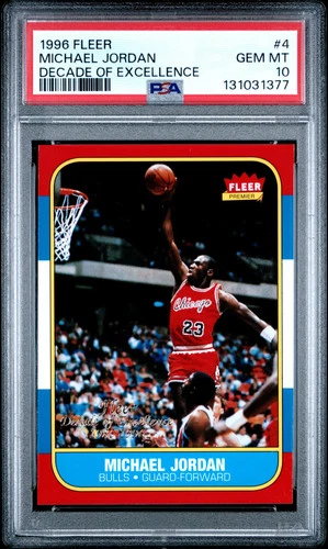 1996 Fleer #4 - Michael Jordan Decade of Excellence PSA 10 Gem Mint (377)