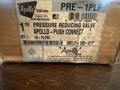 1  Pressure Reducing Valve Apollo Push Connect.        36 ELF-105-01P