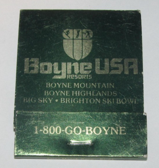 Vintage Matchbook: Boyne USA Mountain Michigan Mt Big Sky Montana Ski Resort