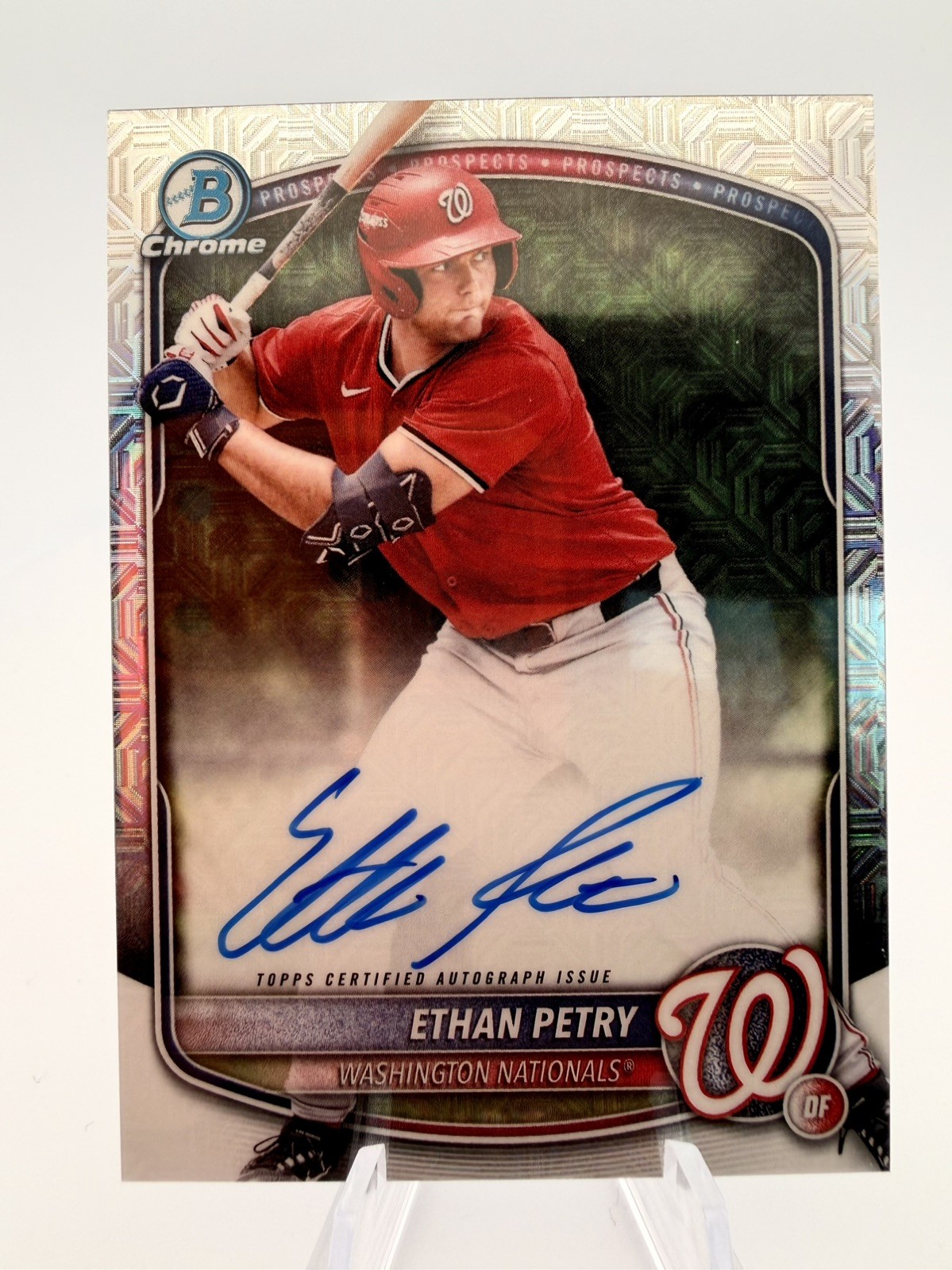 Ethan Petry 2025 Bowman Draft Chrome Nationals #BMA-EP Silver Mojo Auto