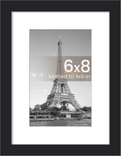6x8 Picture Frame, Display Pictures 3.5x5.5 with Mat or 6x8 Without Mat, Wall Ha
