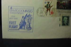 1975 First Flight Cover American Airlines NYC to Santo Domingo Dominican Rep