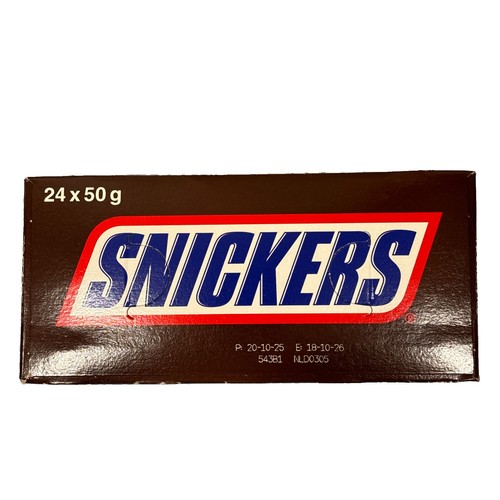 SNICKERS ORIGINAL CHOCOLATE BAR 50GR 24 PACK - Netherlands Version BB 10/18/26