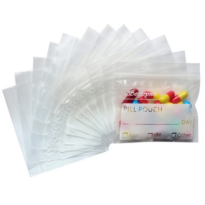 Serfeymi Pill Bags for Travel Pouch Organizer Pack of 120, Clear 