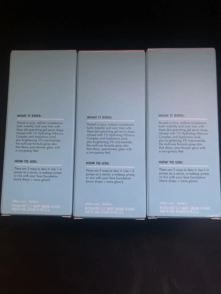 e.l.f. PIEL ¡Santa hidratación! Gotas para ráfaga de sed (paquete de 3) Foto 2 de 2