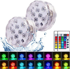 2Pack Submersible LED Lights Waterproof Pool Lights Underwater with 16 Colors, R