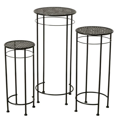 Beistelltisch MANHATTEN Metalltisch Tisch rund 50-70 cm Höhe Schwarz - Bild 1 von 4