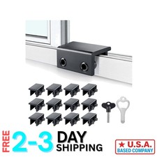Child Safety Sliding Window Locks 12 Pack - Quick Installation, Adjustable