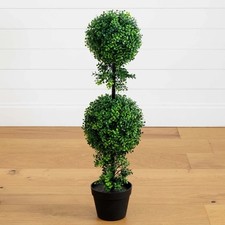 34  Boxwood Double Ball Topiary Artificial Tr...