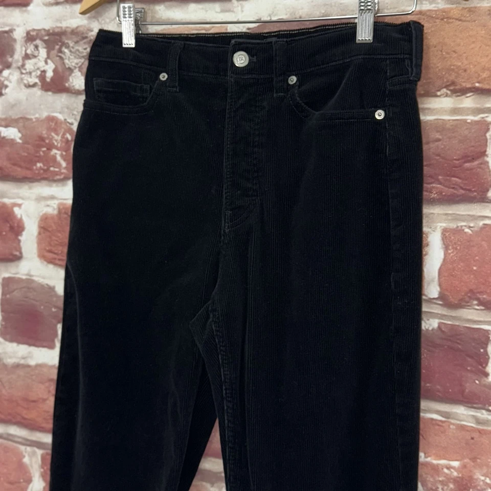 Pantalones Banana Republic Mujer 28 Negro Pana Botón Delantero Elásticos Informales Foto 4 de 4