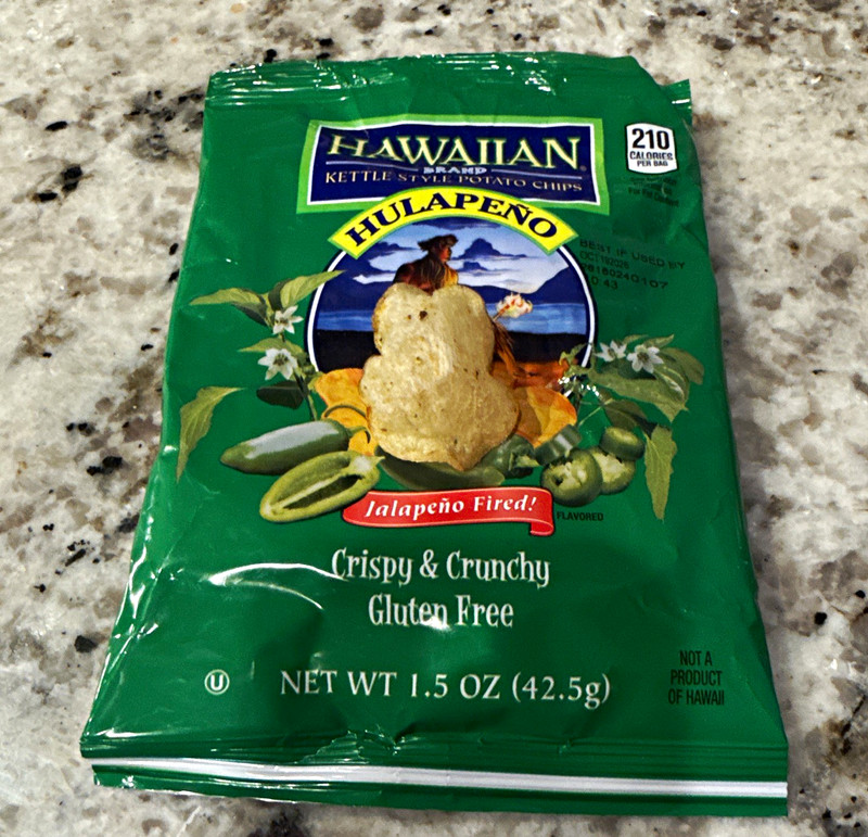 Rare Hulapeño Kettle Style Potato Chip Puffed up with original packaging.