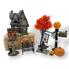 Miniature Village Halloween Accessory Lot Lemax, Greenbrier, Spooky Hollow Misc