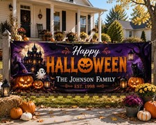 Personalized Halloween Banner, Custom Family Halloween Hot Banner