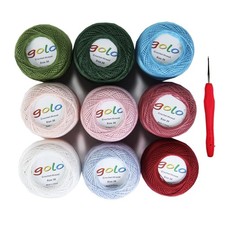 9 Balls Size 30 Embroidery Crochet Thread 10g Each for Hand Knitting Tatting
