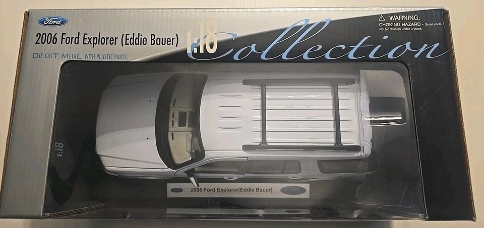 NEW! NIB 1/18 Welly 2006 Ford Explorer Eddie Bauer Die Cast RARE WHITE version - Image 2 of 2