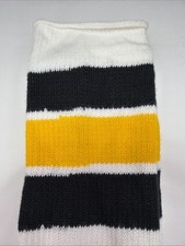 VTG Tube Socks 80's NOS 21" Football Striped Black Gold Basketball Acrylic USA