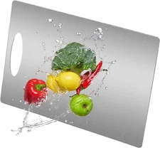 Stainless Steel Cutting Board for Kitchen, Large Cutting Board, Non Toxic, Doubl