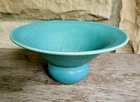 Van Briggle Original Blue Green Turquoise Pedestal Bowl Vase Flared 7"W Pottery
