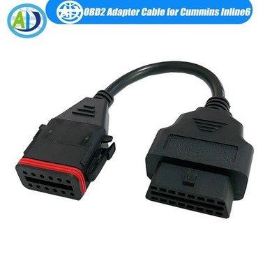 12 Pin auf 16Pin OBD2 OBD Adapterkabel Lead für Cummins Inline6, Komatsu