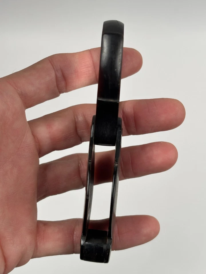 Ancienne Loupe de poche pliante XIXe en Corne - Photo 2/4