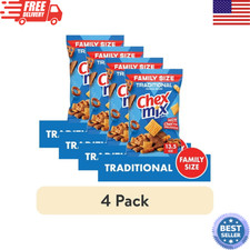 4 Pack Chex Mix Traditional Original Snack Mix Family Size 13.5 oz Bags