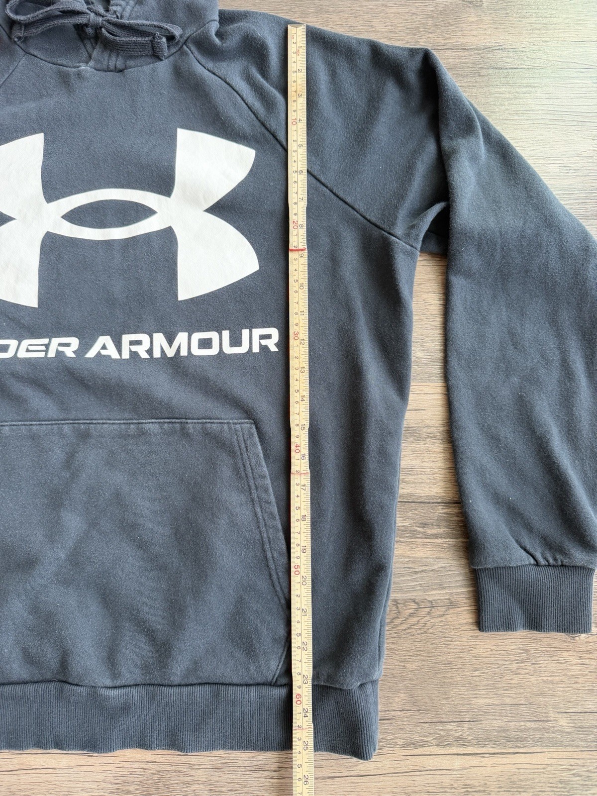 Under Armour Rival Fleece Hoodie Men M Black Loose Big Logo Athletic Casual thumbnail 14