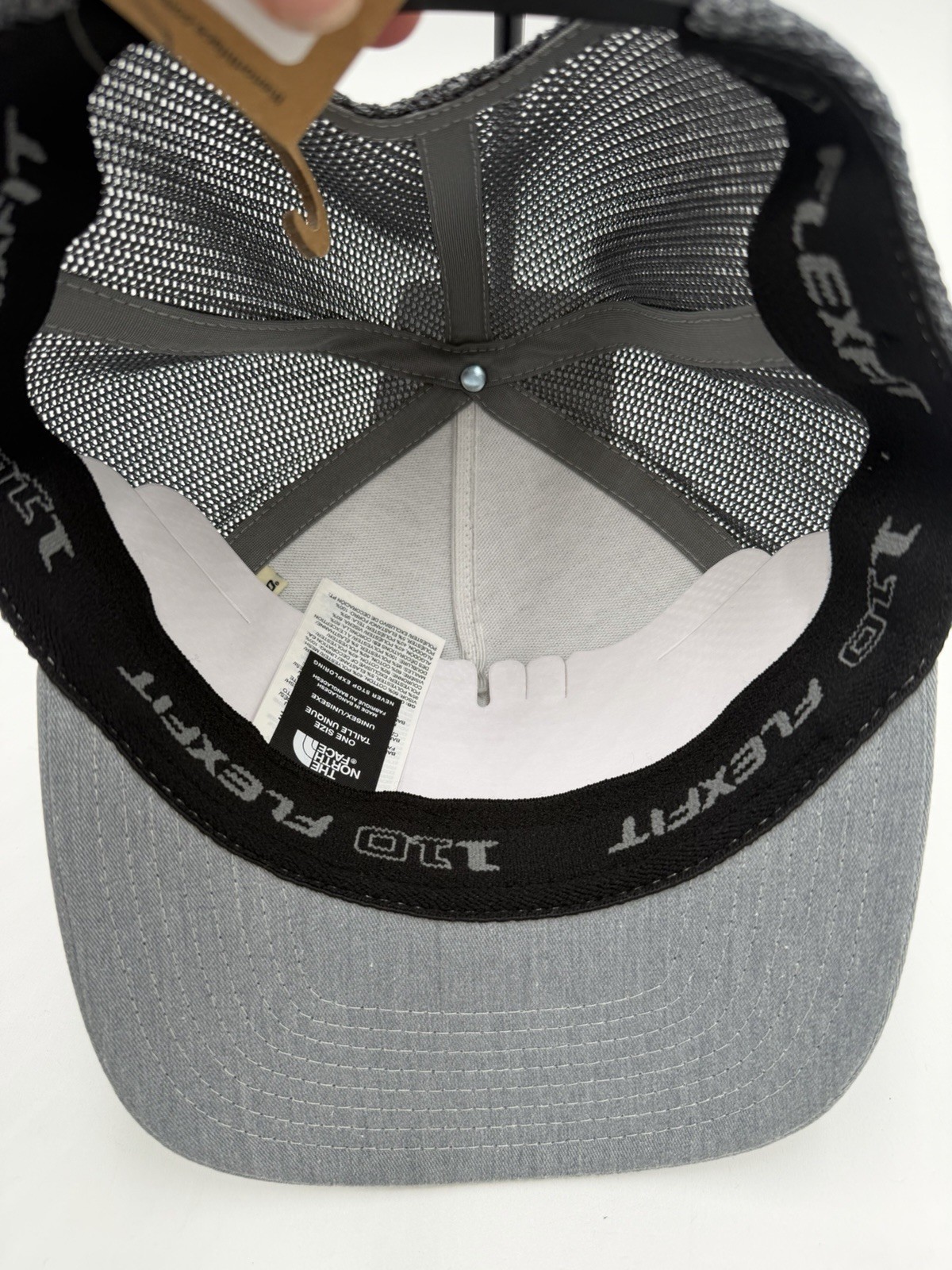 The North Face Keep It Patched Structured Trucker Hat Gray Blue Snapback NWT
