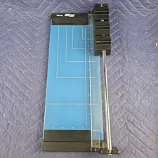 Dahle Cut Cat 507 Rolling 12" Personal Paper Trimmer Blue Vintage German Made