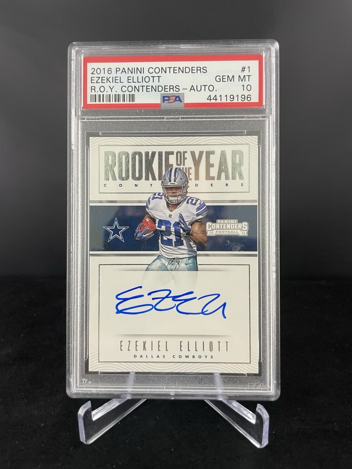 2016 Panini Contenders - Ezekiel Elliott #1 Rookie of The Year Auto PSA 10