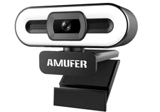 2K Gaming Webcam with Auto Focus Ring Light and Mic Professional computer USA