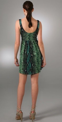 Robe DVF Diane Von Furstenberg FERDON En Jersey De Soie Imprimé Python Vert - Taille 0