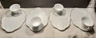 VTG Indiana Milk Glass Colony Harvest Grape Luncheon Snack Plate w/Cups, 4 sets