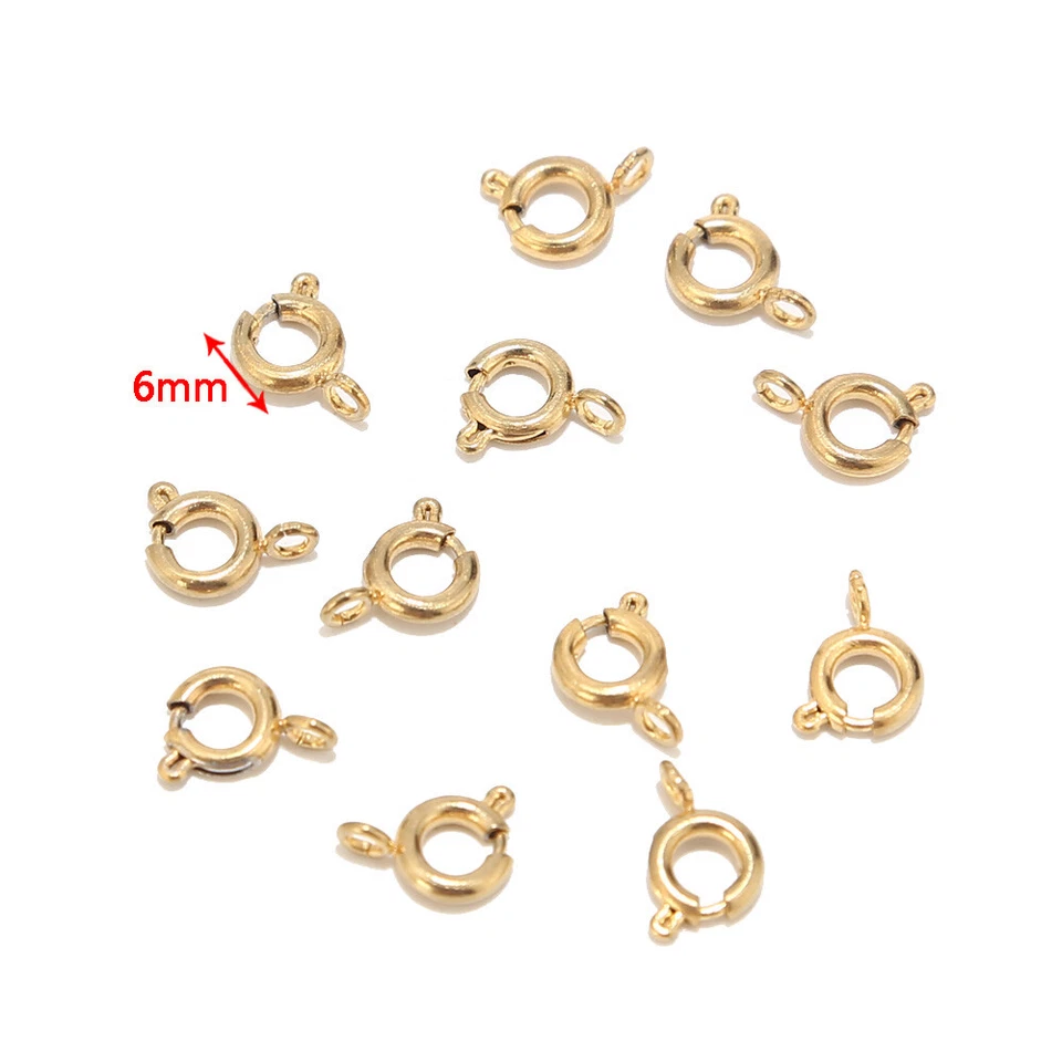 20pcs Stainless Steel Round Claw Spring Clasps Hook for Bracelet Necklace Making - Image 2 of 4
