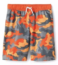 NWT Boys Lands End Swim Trucks, Orange Flame Camo, Big Boys Size Large 14-16 