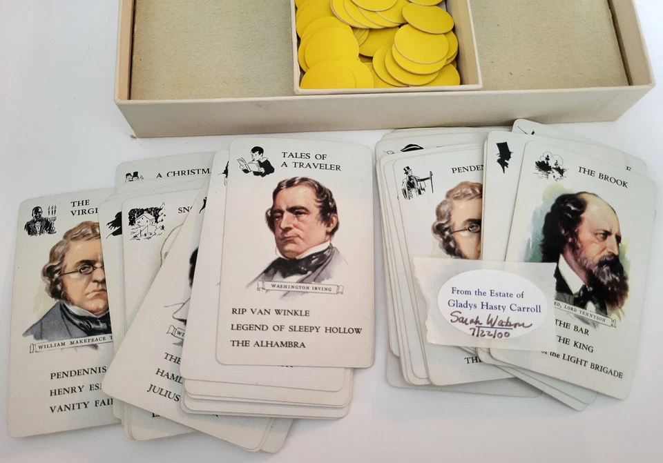 VTG 1943 GAME OF AUTHORS SALEM ED PARKER BROS GLADYS HASTY CARROLL COMPLETE EXC - Image 2 of 2