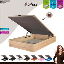 Canape Abatible Tapizado 3D 4 válvulas MAXIMA CALIDAD esquinas canapé madera 