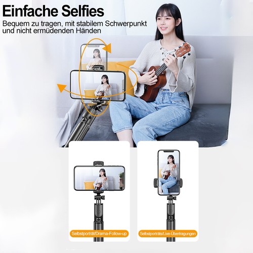 Handy Bluetooth Selfie Stick Stativ mit Fernbedienung 360°Rotation Selfie Stange - Zdjęcie 12 z 17