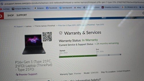 Lenovo Thinkpad P16v I9-13900H 32GB 1TB-SSD NVIDIA 2000ADA -WARRANTY DEC26 - Picture 12 of 14