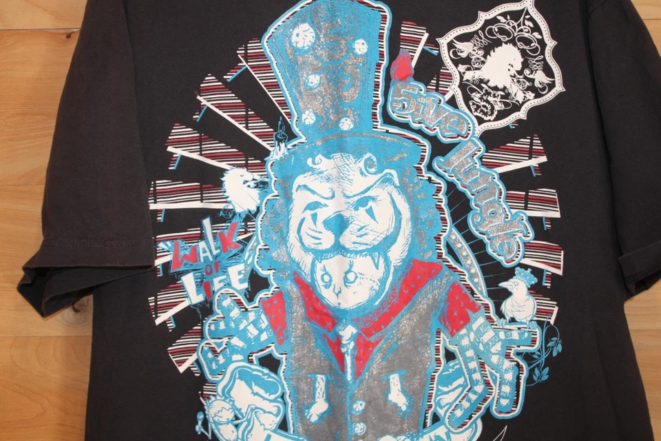 Camiseta 5ive Jungle Para Hombre Manga Corta Talla XL Negra Estampado Gráfico Rap Hip Hop Foto 3 de 4