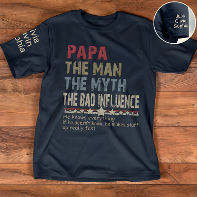 Dad Papa Grandpa Shirt,  Papa Legend Influence T-Shirt,  Birthday Fathers Day