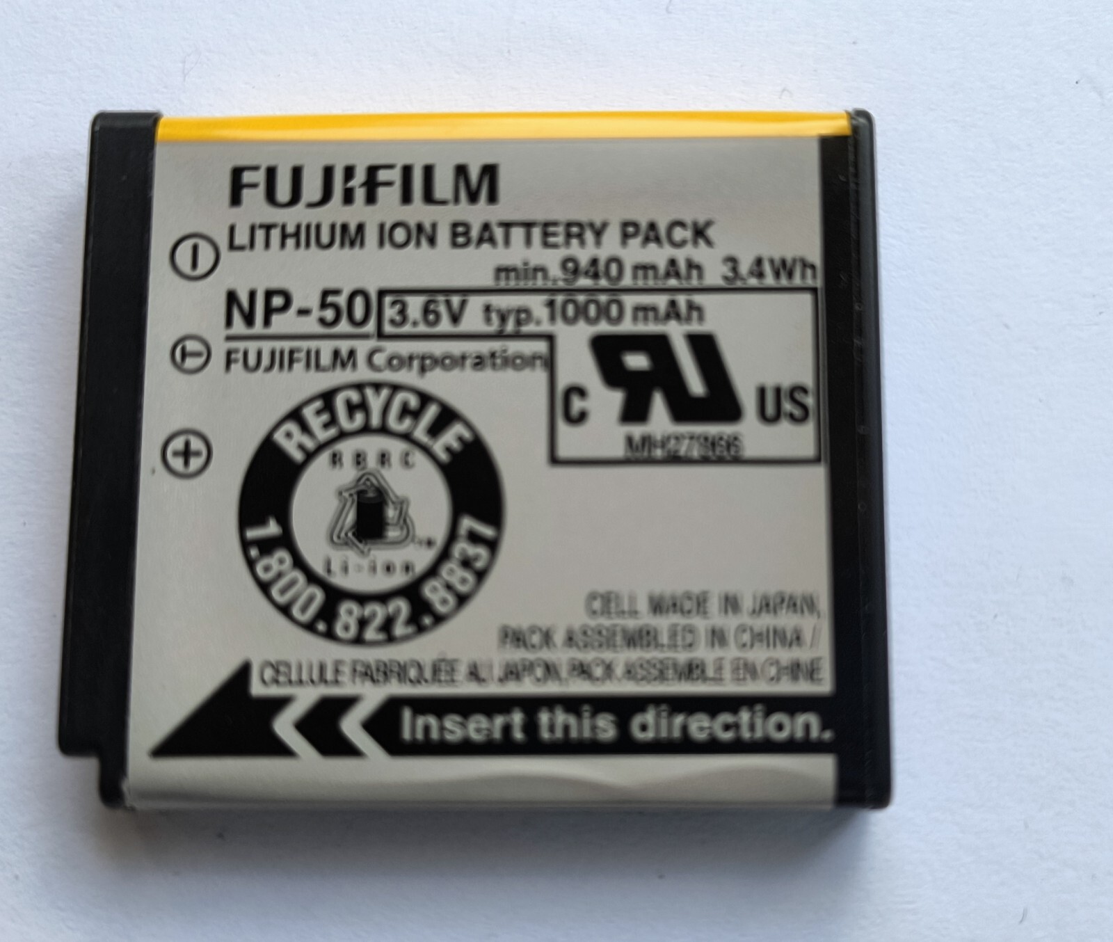 Batterie d'origine Fujifilm NP-50, cellule Premium haute sécurité pour Fuji X10