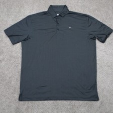 Callaway Opti-Dri Polo Shirt Mens Large Gray Short Sleeve Golf Stretch Pullover